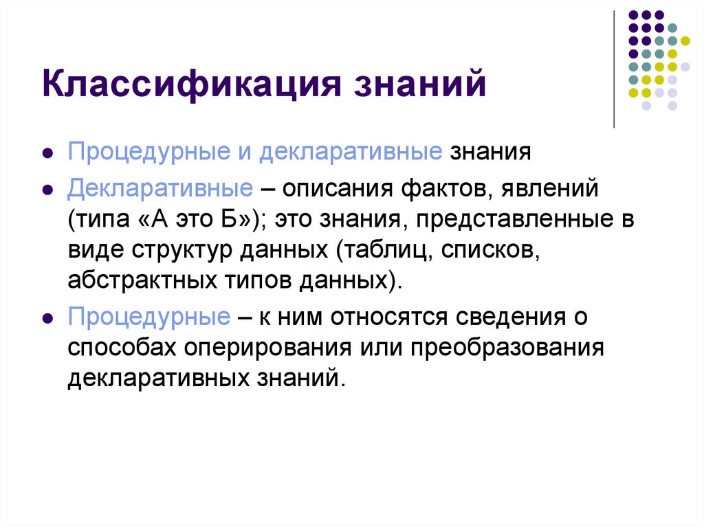 Классификация знаний