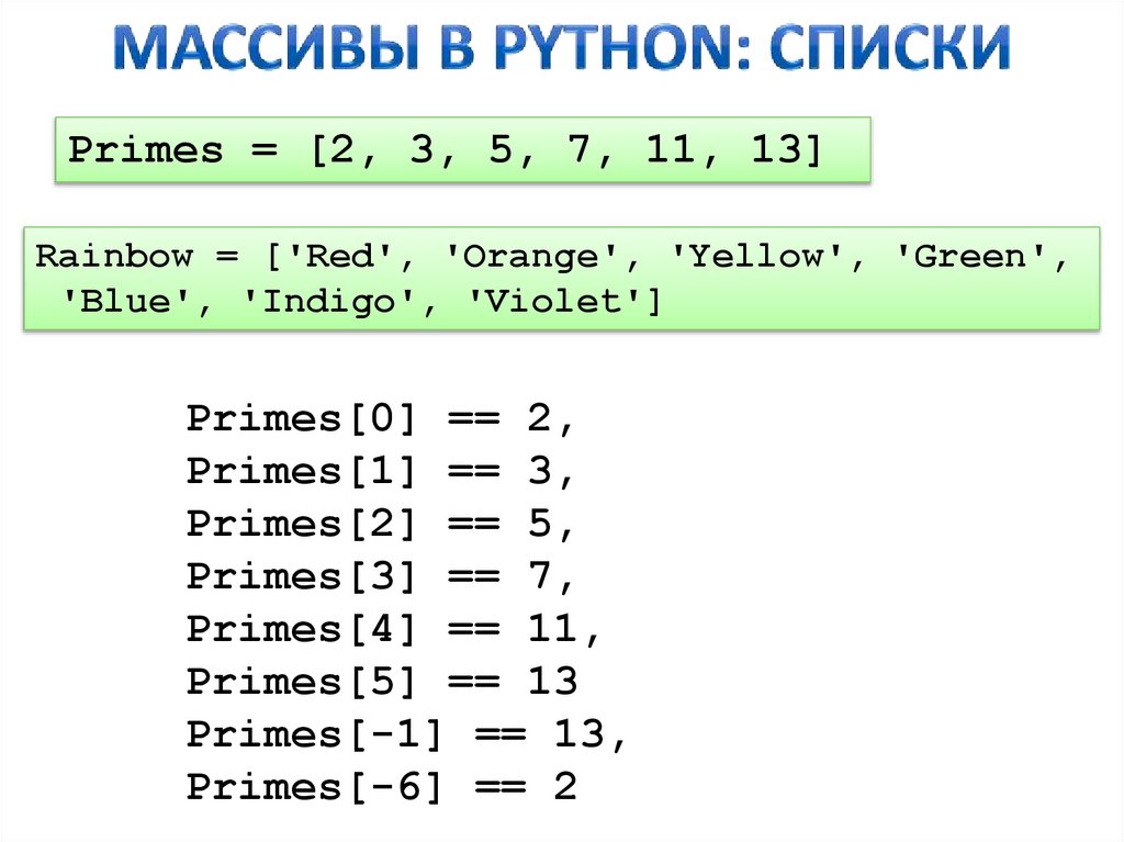 Массивы в Python: списки