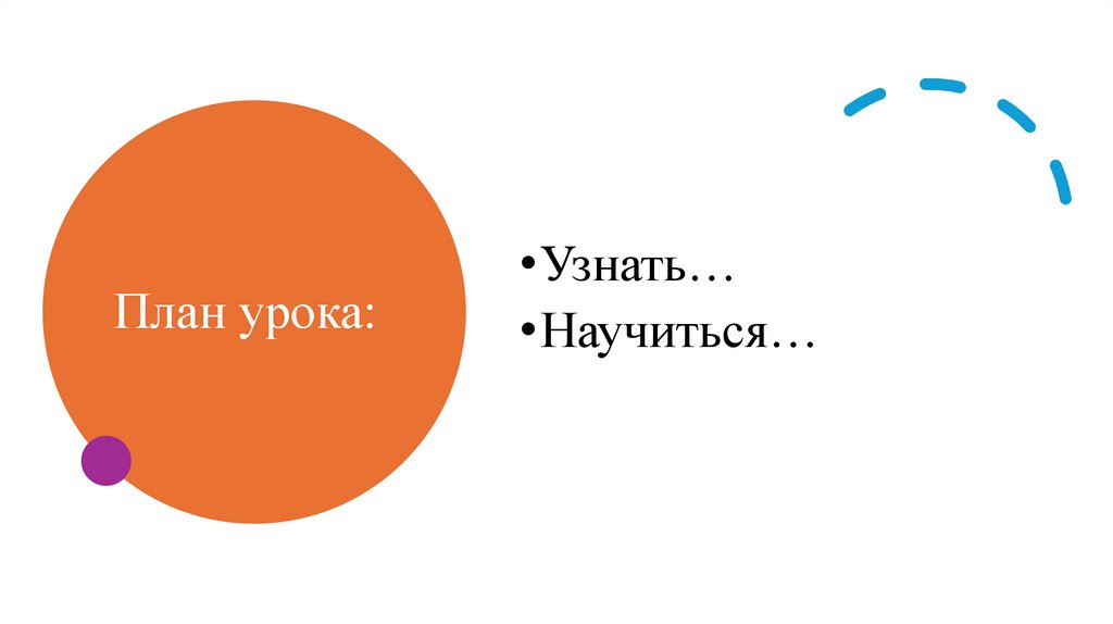 План урока: