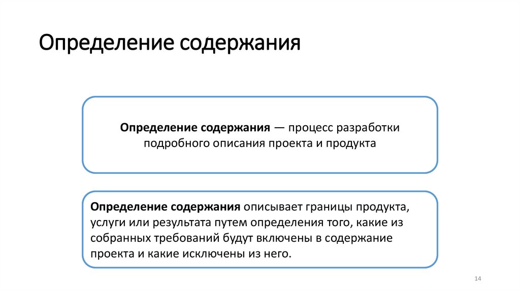 Определение содержания