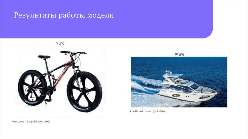 Результаты работы модели