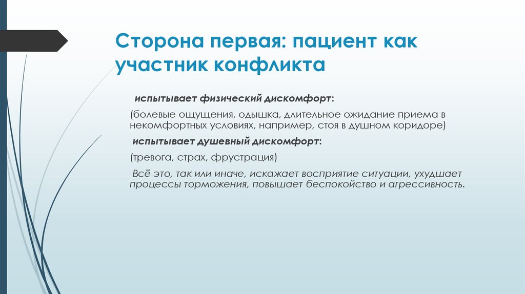 Сторона первая: пациент как участник конфликта