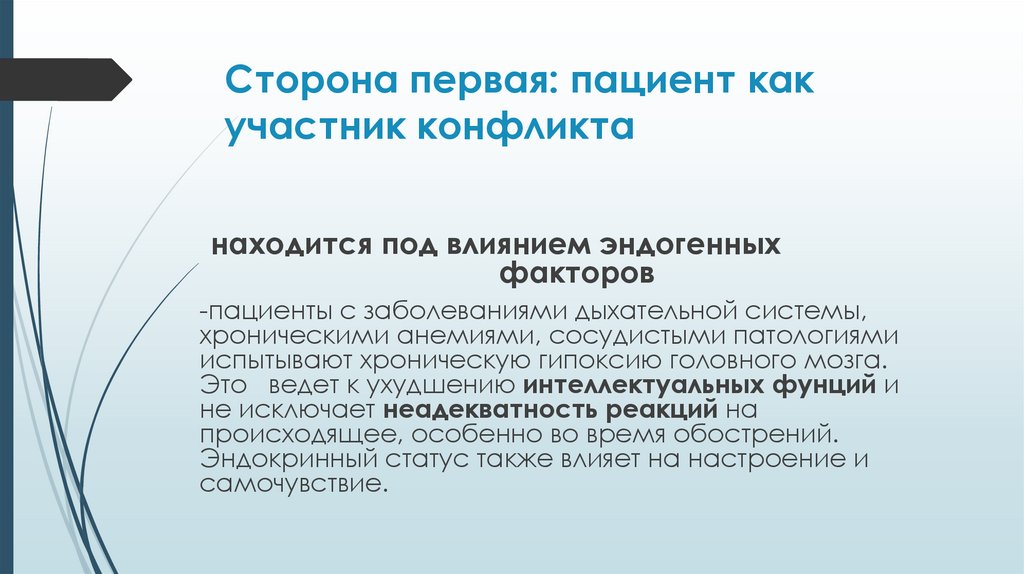 Сторона первая: пациент как участник конфликта