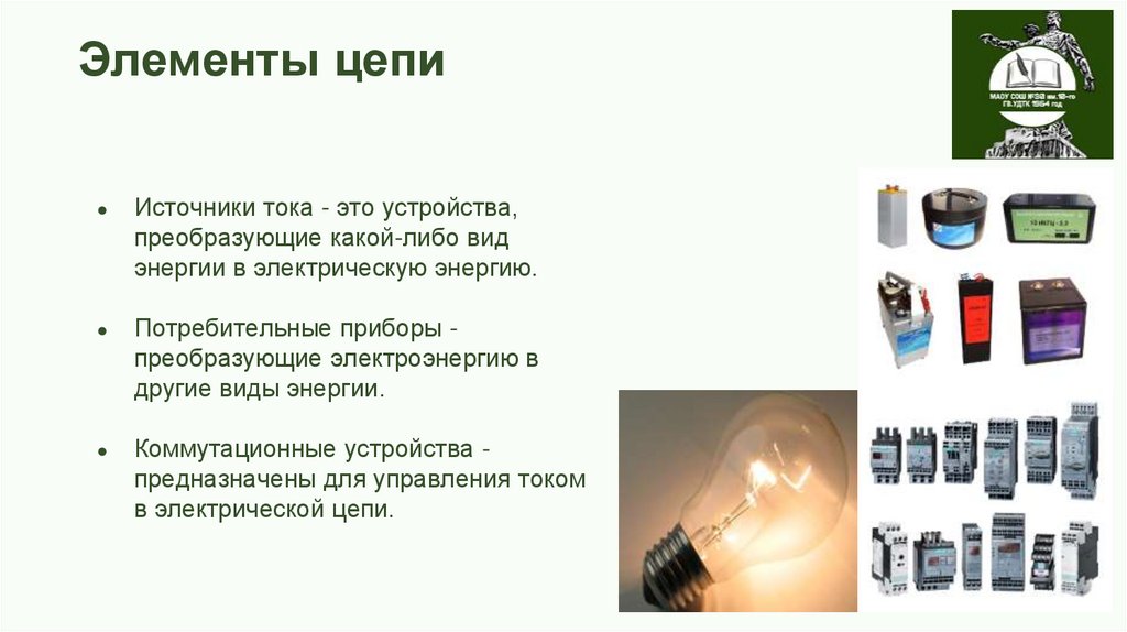 Элементы цепи 