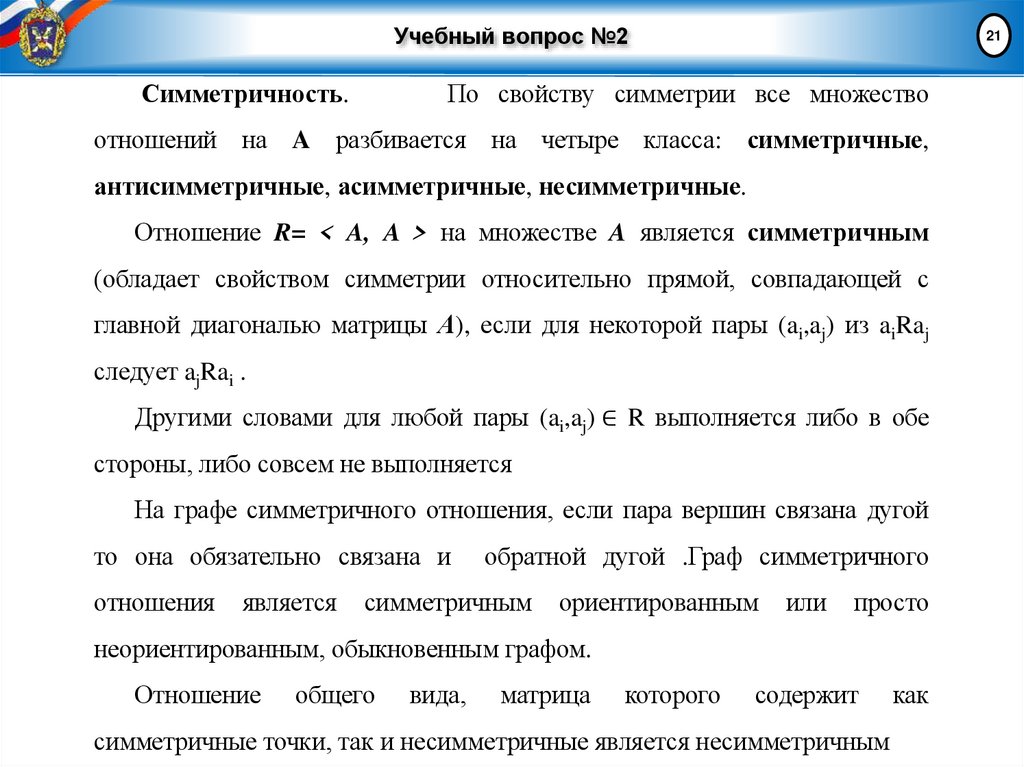 Учебный вопрос №2