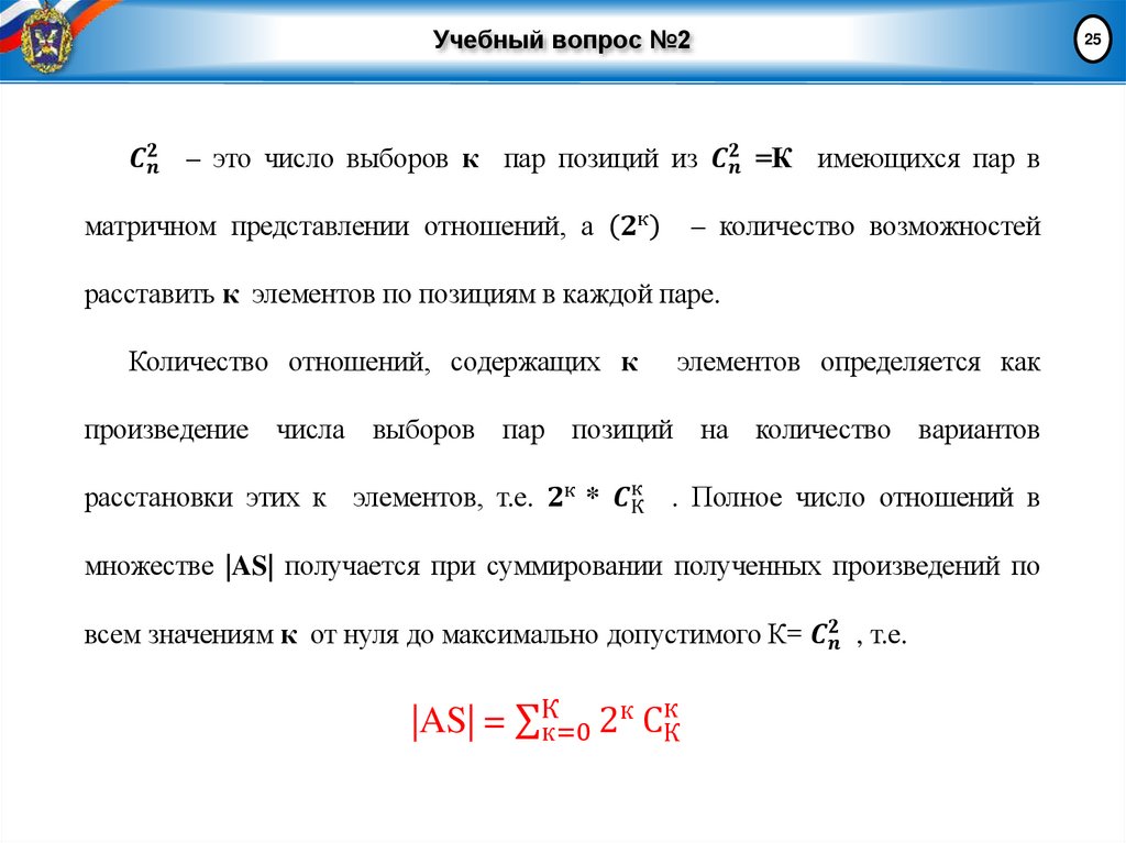 Учебный вопрос №2
