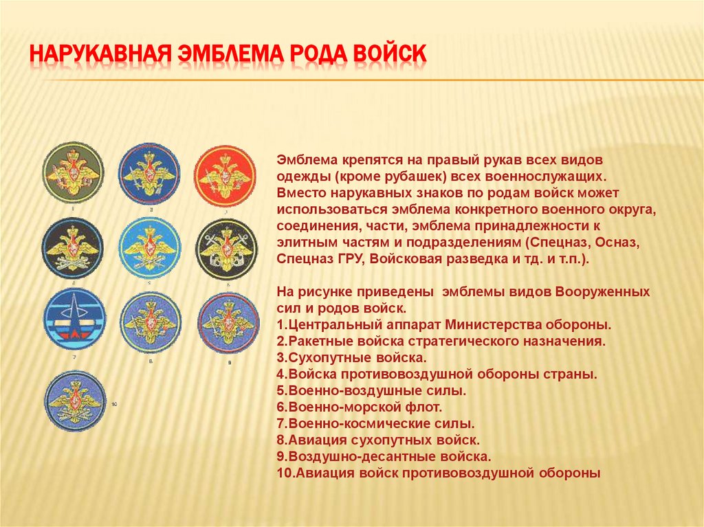Нарукавная эмблема рода войск