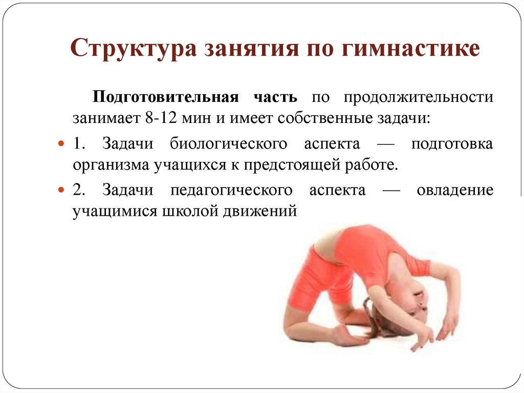 Структура занятия по гимнастике