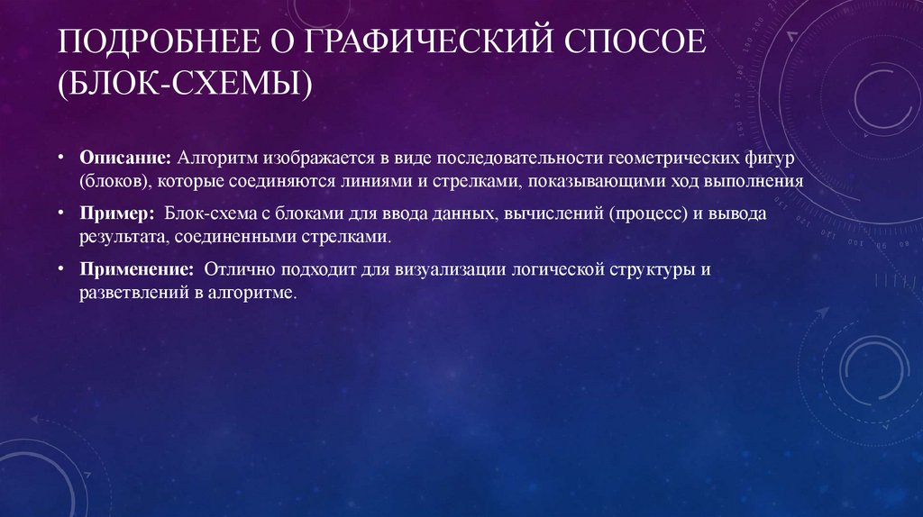 Подробнее о Графический спосое (Блок-схемы)