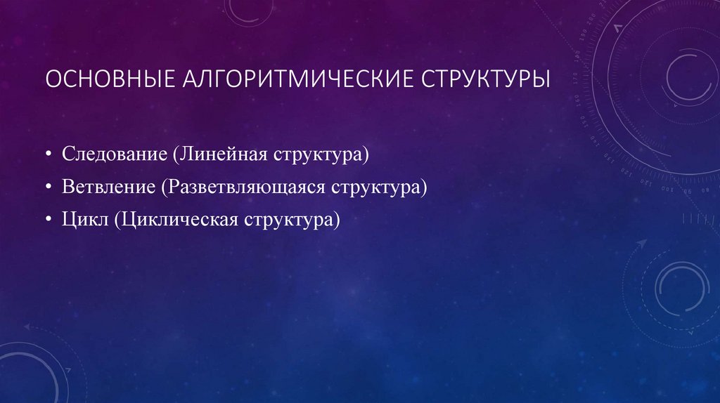 Основные алгоритмические структуры