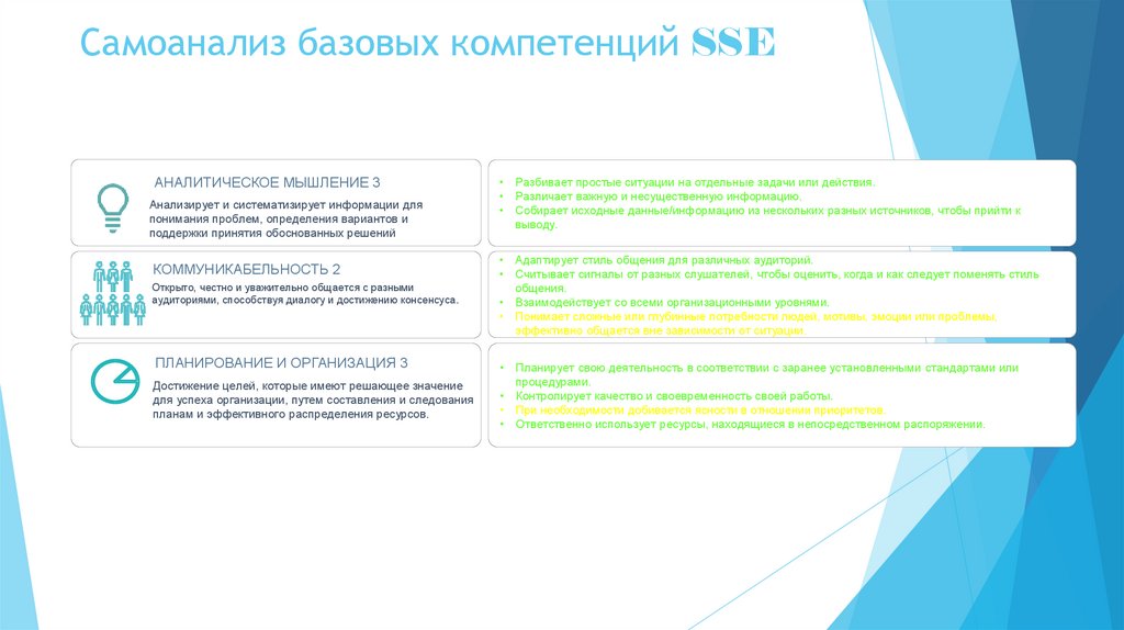 Самоанализ базовых компетенций SSE
