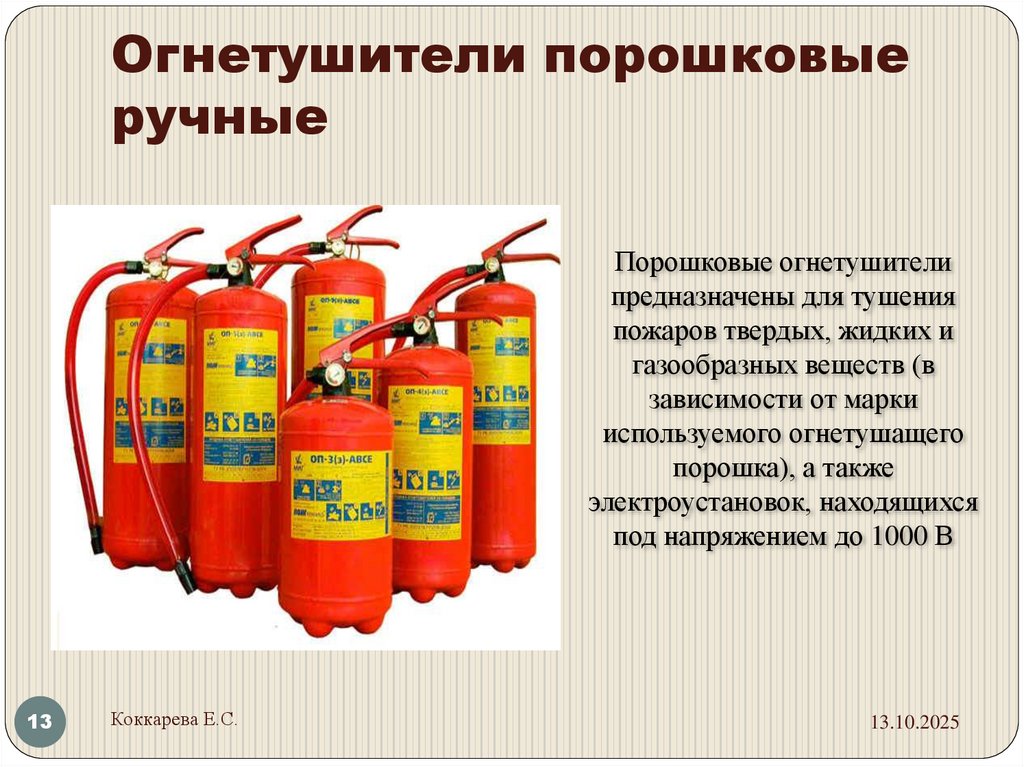 Огнетушители порошковые ручные