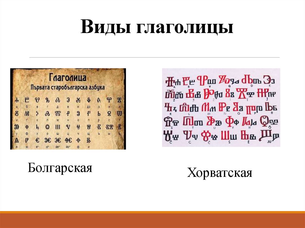 Виды глаголицы