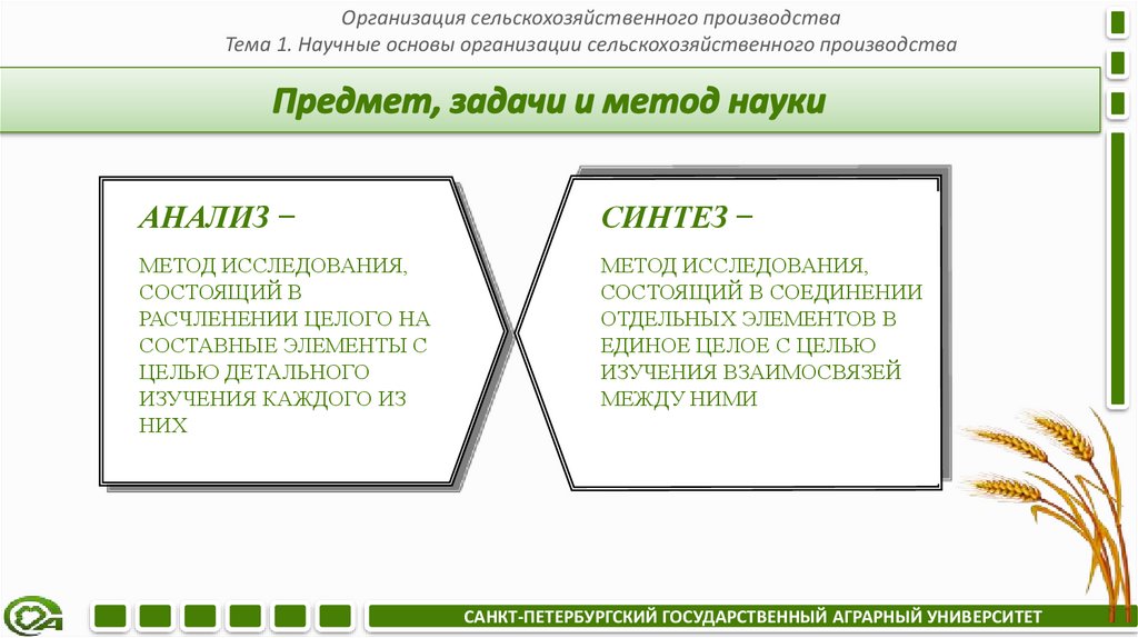 Предмет, задачи и метод науки