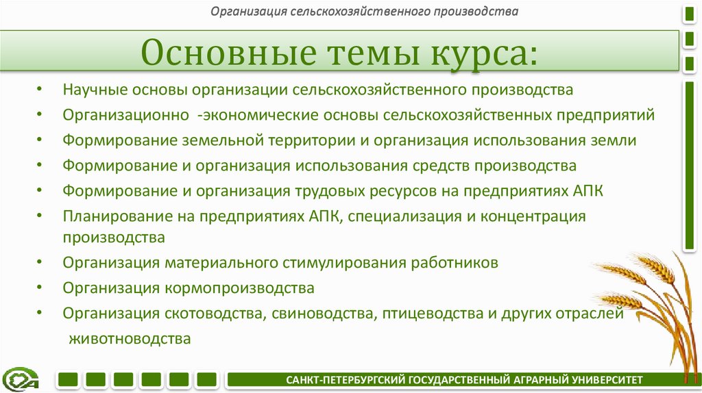 Основные темы курса: