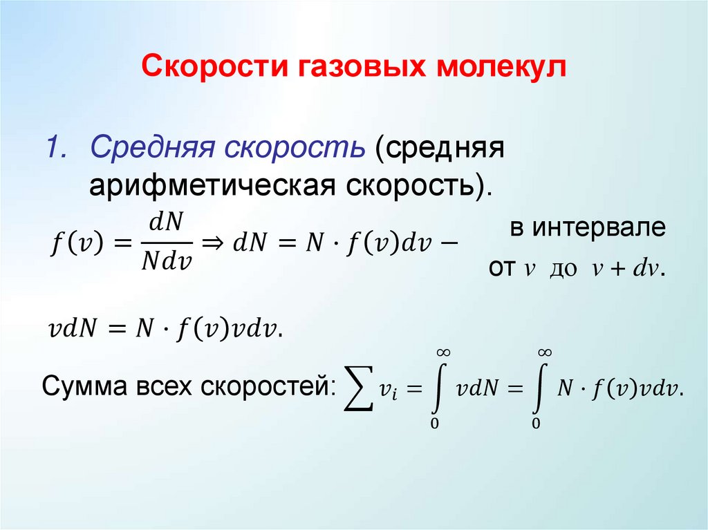 Свойства распределения Максвелла: