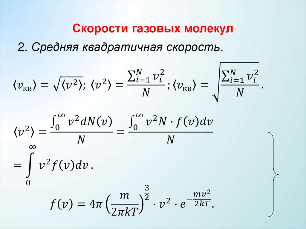 Скорости газовых молекул