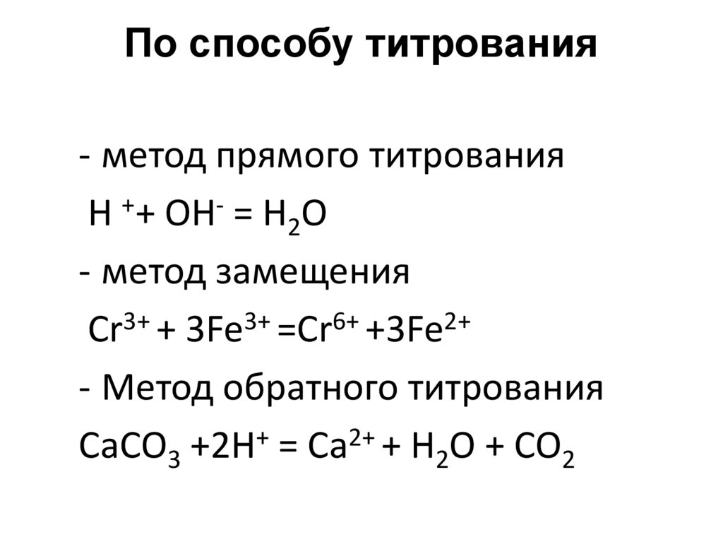 По способу титрования