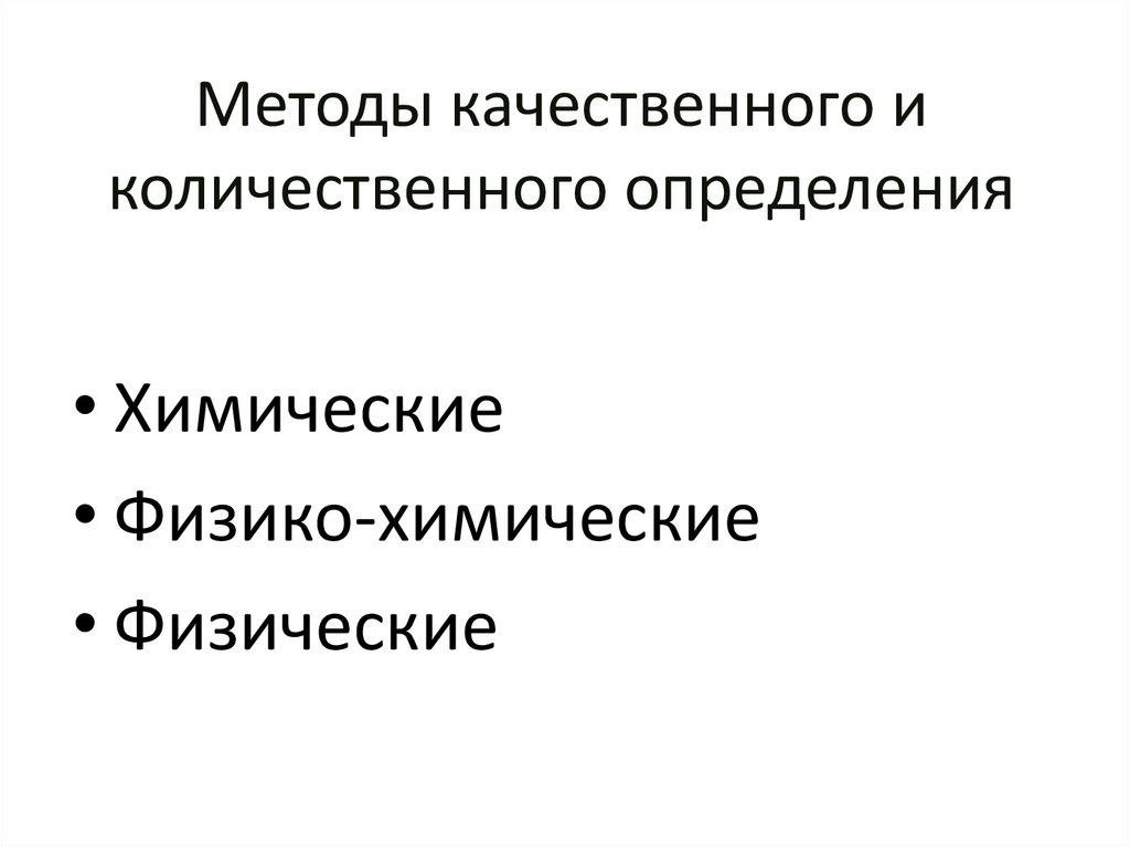 Методы качественного и количественного определения