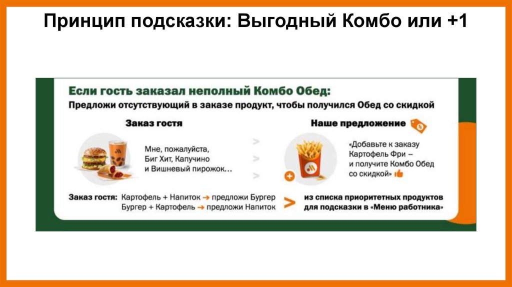 Принцип подсказки: Выгодный Комбо или +1