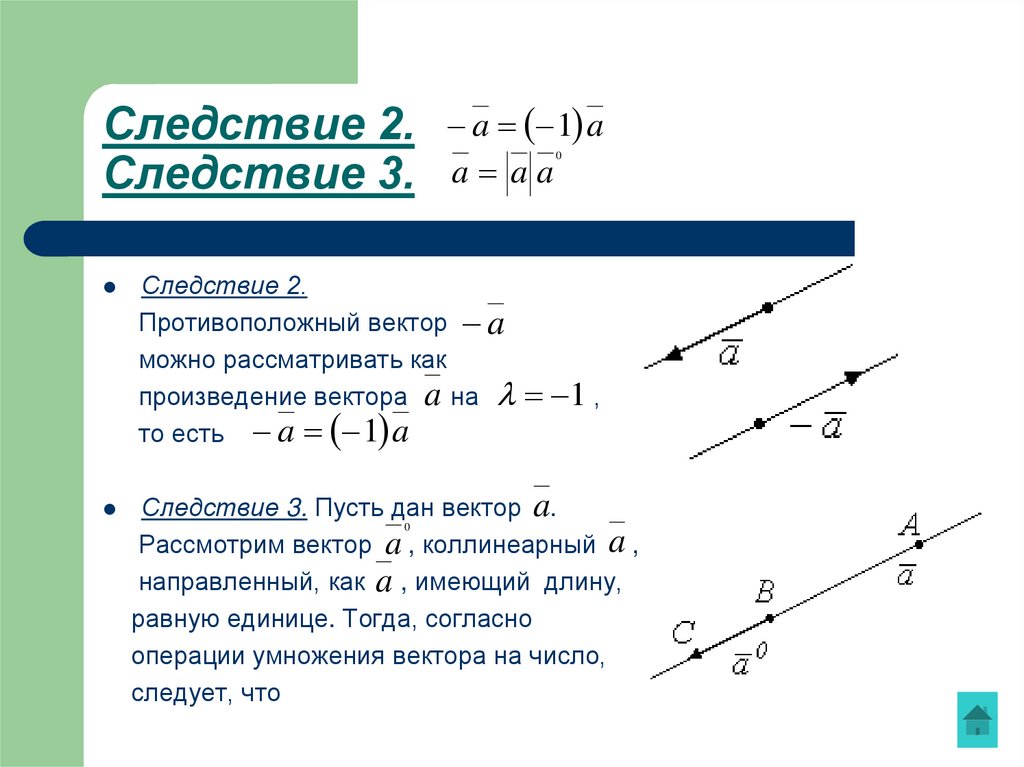 Следствие 2. Следствие 3.