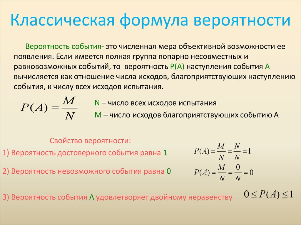 Классическая формула вероятности