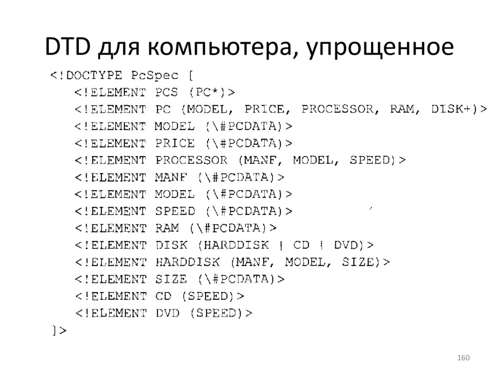 DTD для компьютера, упрощенное
