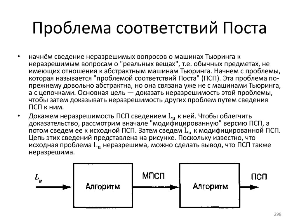 Проблема соответствий Поста