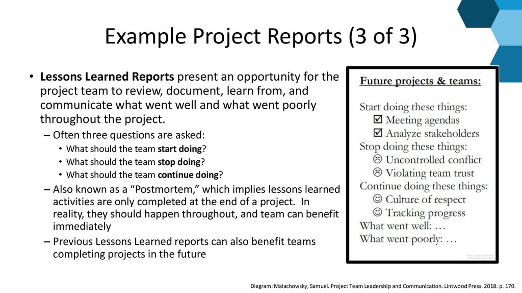Example Project Reports (3 of 3)