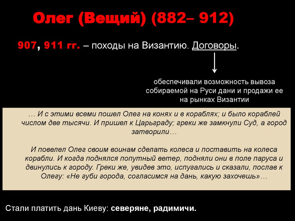 Олег (Вещий) (882– 912)