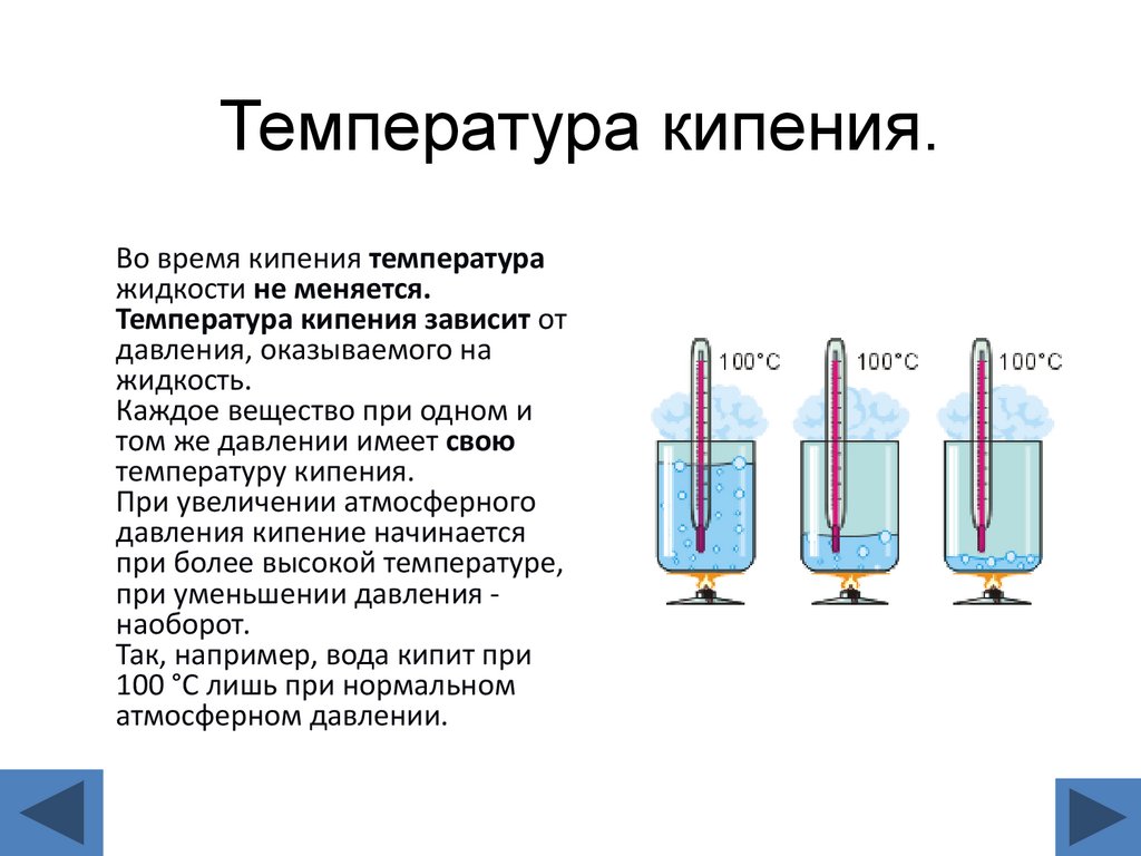 Температура кипения.