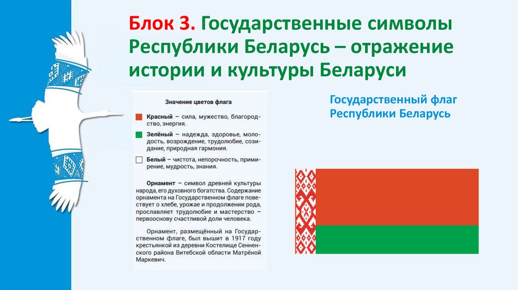 Блок 3. Государственные символы Республики Беларусь – отражение истории и культуры Беларуси