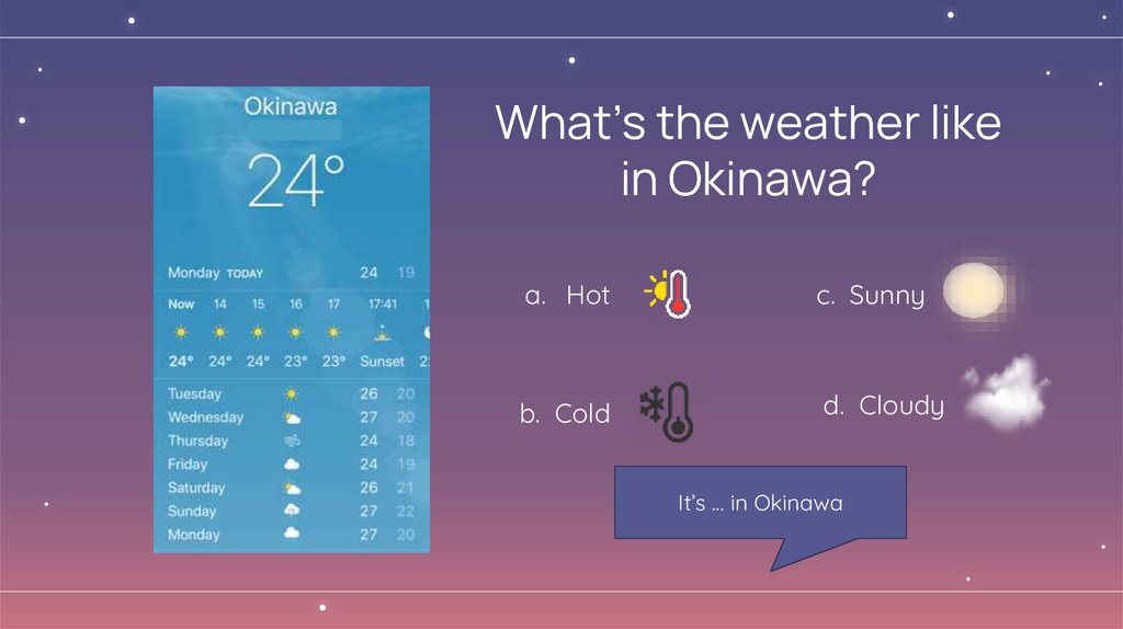 What’s the weather like in Okinawa?