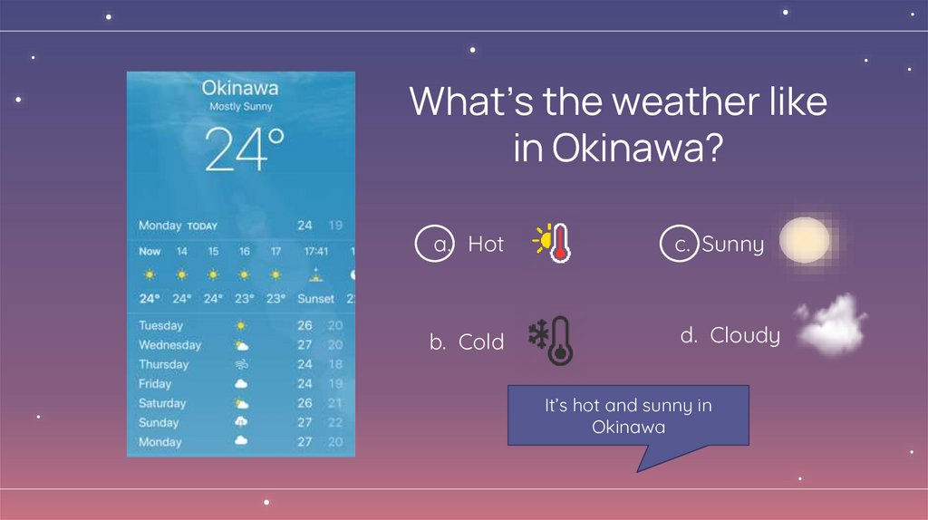 What’s the weather like in Okinawa?