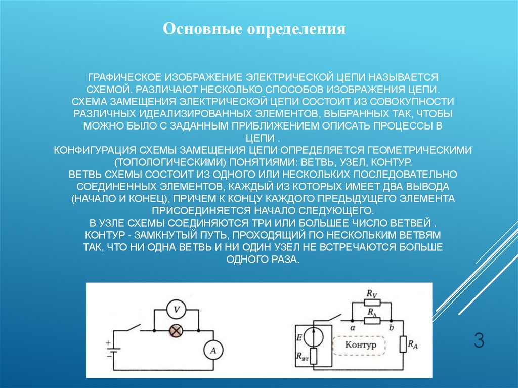 Графическое изображение электрической цепи называется схемой. Различают несколько способов изображения цепи. Схема замещения