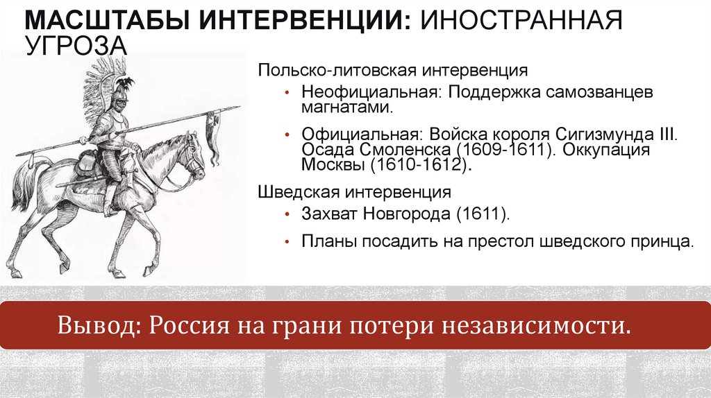 Масштабы интервенции: Иностранная угроза