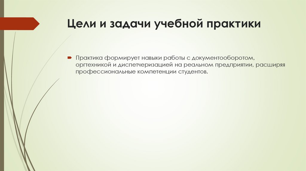 Цели и задачи учебной практики