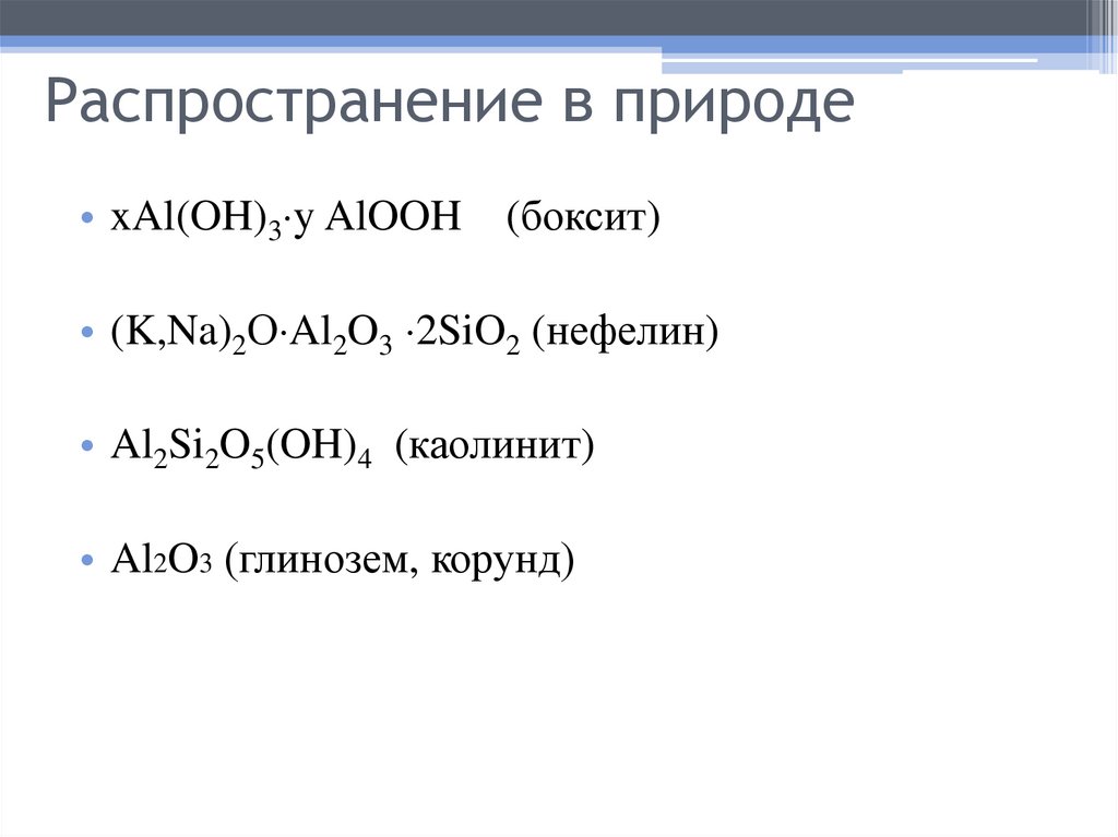 Распространение в природе