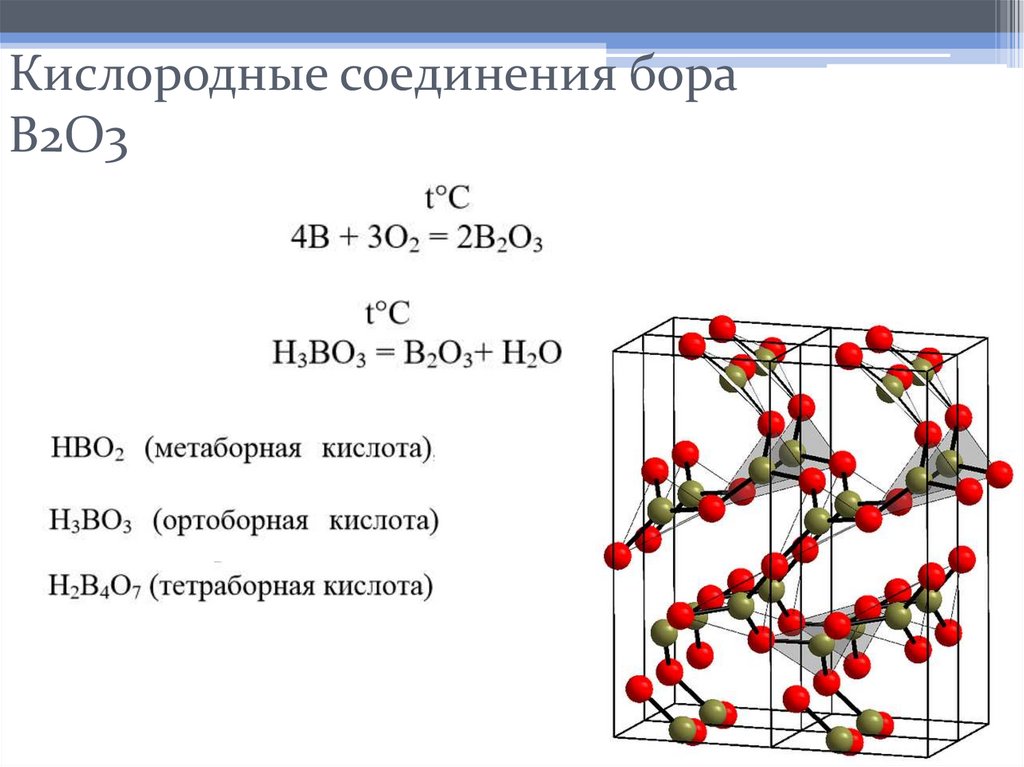 Кислородные соединения бора В2О3