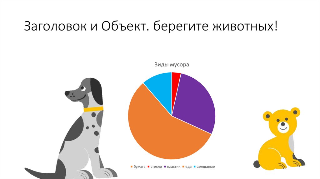 Заголовок и Объект. берегите животных!