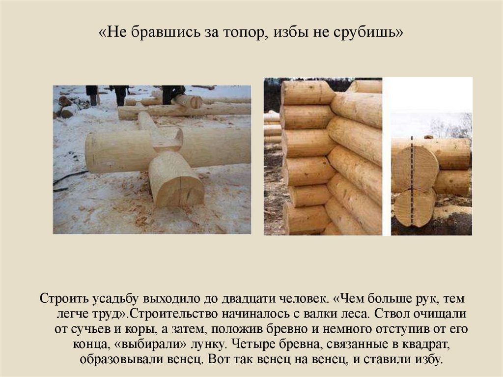 «Не бравшись за топор, избы не срубишь»