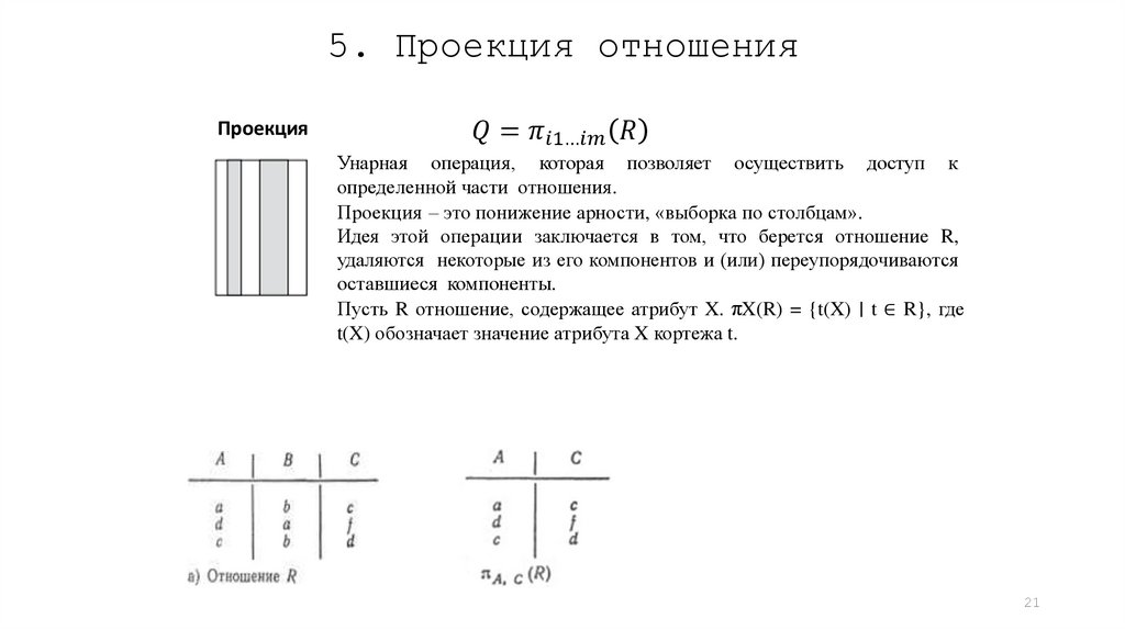 5. Проекция отношения