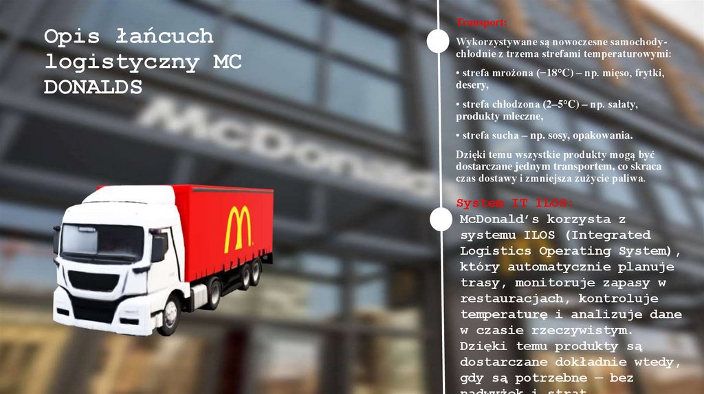 Opis łańcuch logistyczny MC DONALDS