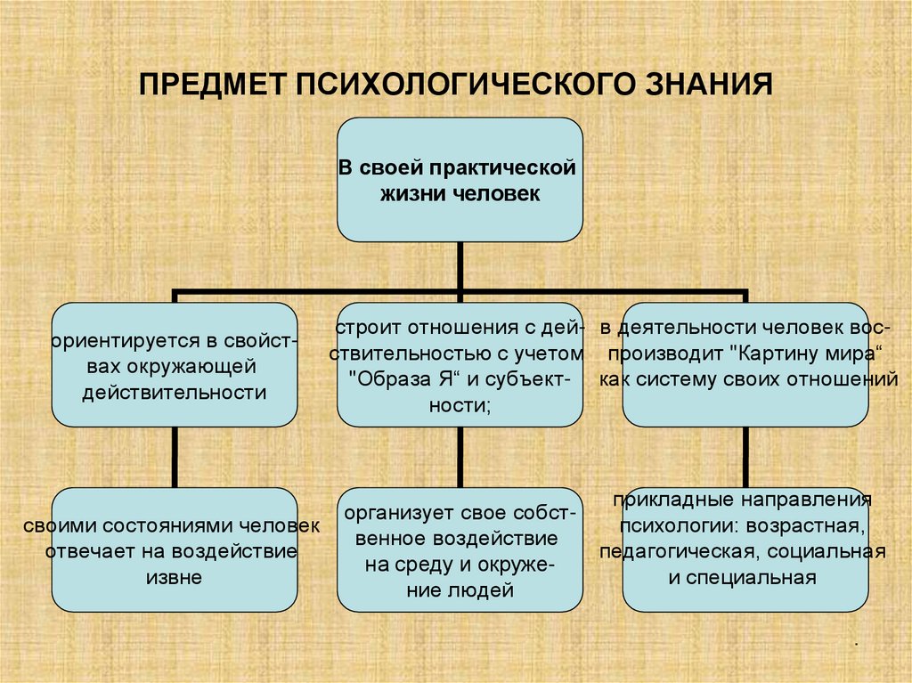 ПРЕДМЕТ ПСИХОЛОГИЧЕСКОГО ЗНАНИЯ