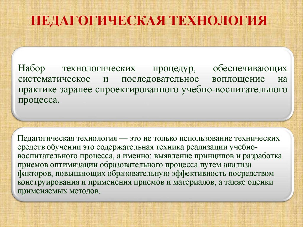 ПЕДАГОГИЧЕСКАЯ ТЕХНОЛОГИЯ