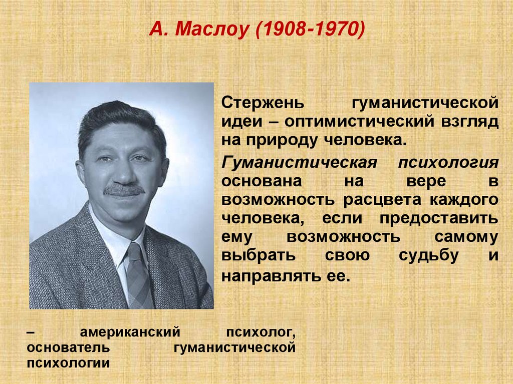 А. Маслоу (1908-1970)
