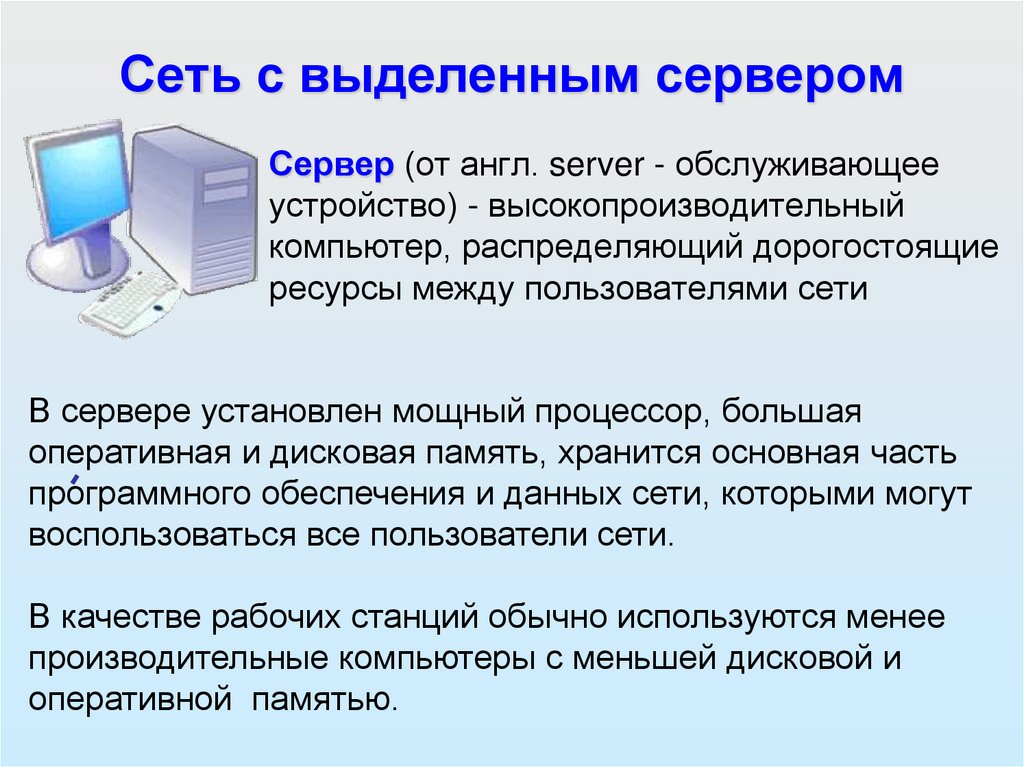 Сеть с выделенным сервером