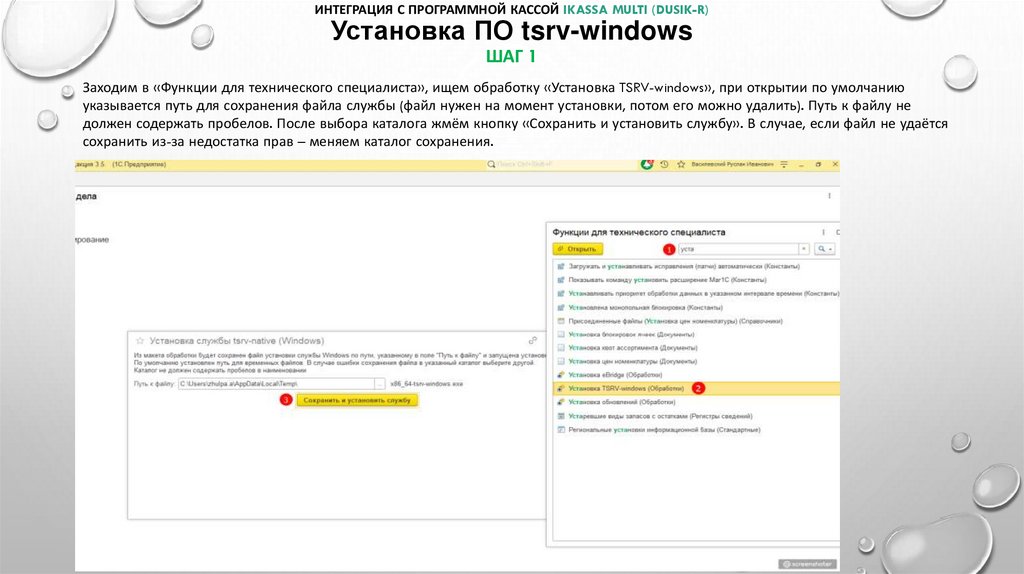 Интеграция с программной кассой iKassa multi (Dusik-r) Установка ПО tsrv-windows шаг 1
