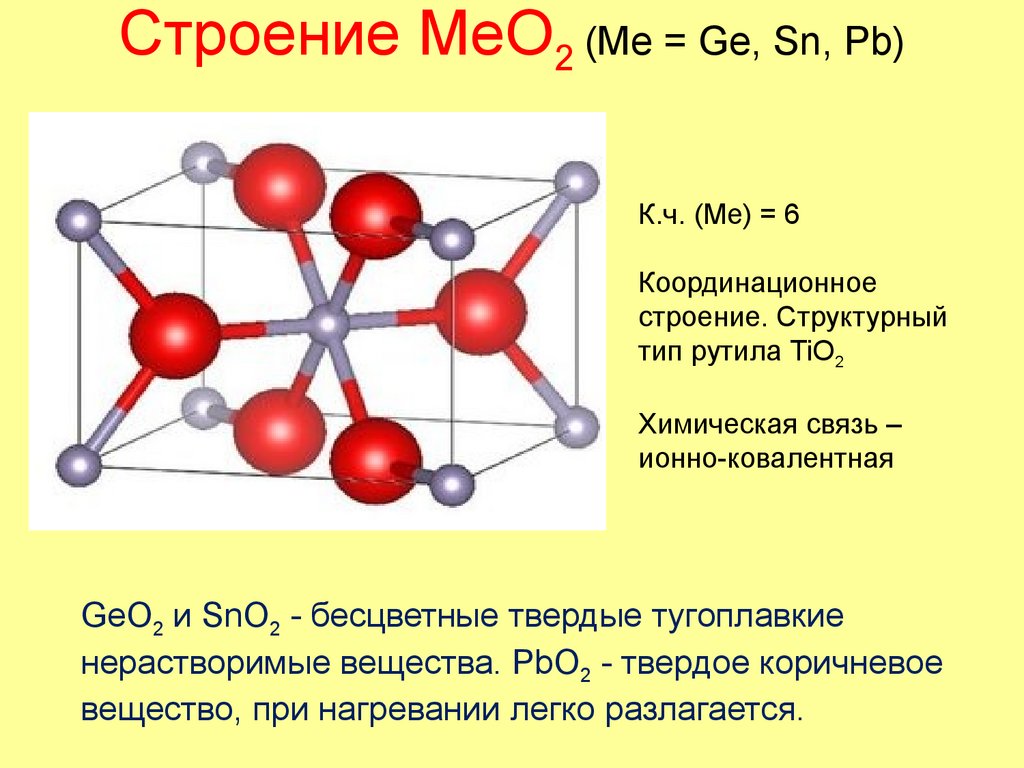 Строение MeO2 (Me = Ge, Sn, Pb)