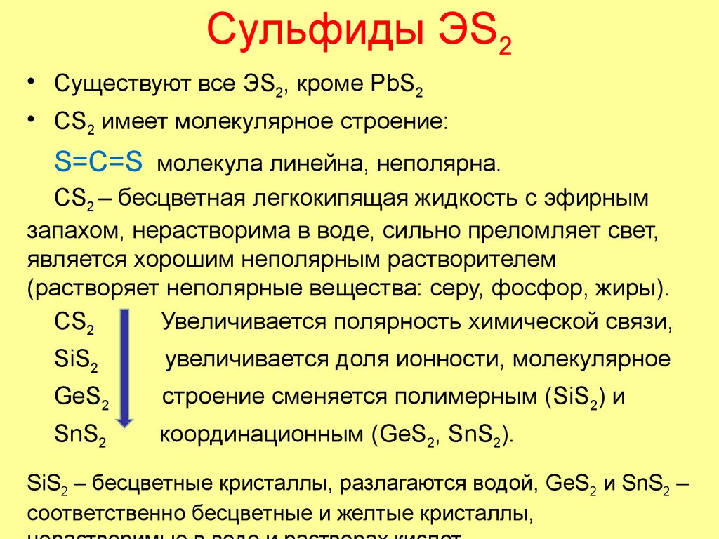 Сульфиды ЭS2